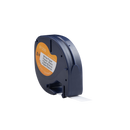 Dymo compatible Letratag 91200 (S0721510) tape, zwart op wit (papier), 12 mm x 4 m - Lettertapes.nl