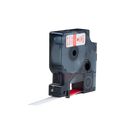 Dymo D1 compatible 45015 (S0720550) tape, rood op wit, 12 mm x 7 m - Lettertapes.nl