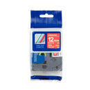 Brother compatible TZE-435 tape, wit op rood, 12 mm x 8 m - Lettertapes.nl