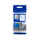 Brother compatible TZE-233 tape, blauw op wit, 12 mm x 8 m - Lettertapes.nl